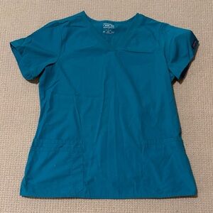 Cherokee Workwear V Neck Teal Scrub Top